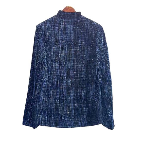 Bibi Stein Handwoven Jacket & Vest Set Navy Textured Full Zip Artisan Designer - Picture 7 of 10